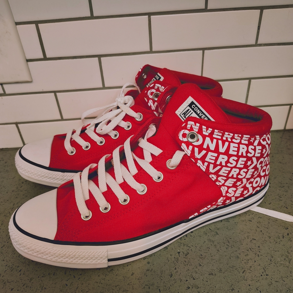Converse Red and White Chuck Taylor High-Top Sneakers